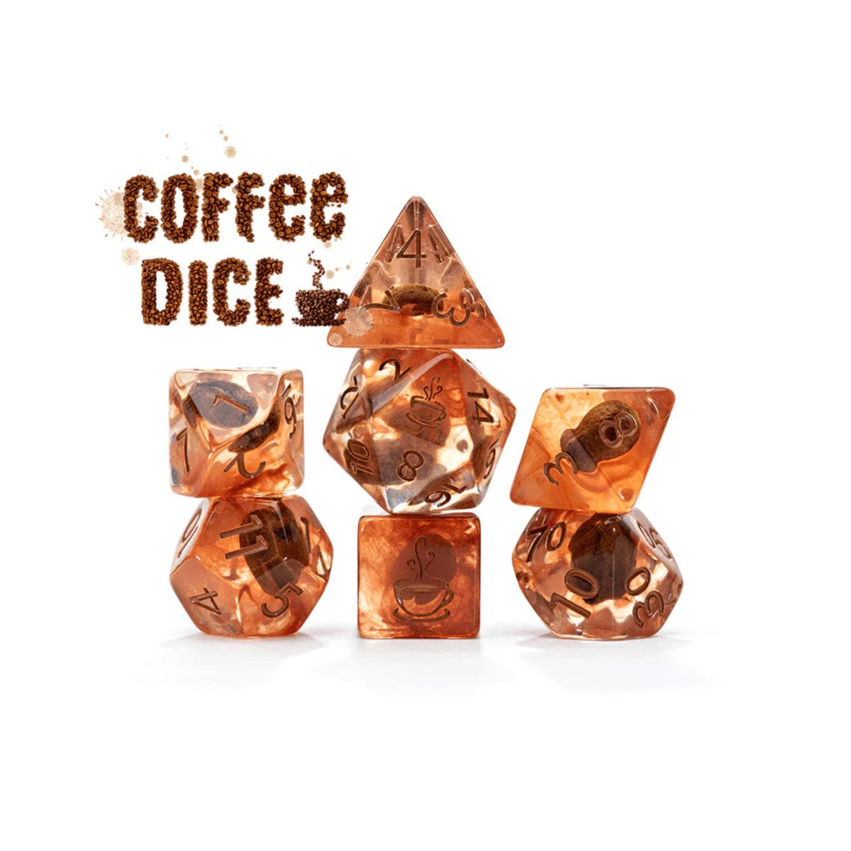 Gate Keeper Games and Dice Inclusion Dice Coffee Dice 7 die Sets Role Playing Games GKGID66