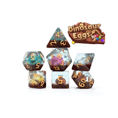 Gate Keeper Games and Dice Inclusion Dice Dinosaur Eggs 7 die Sets Role Playing Games GKGID6D