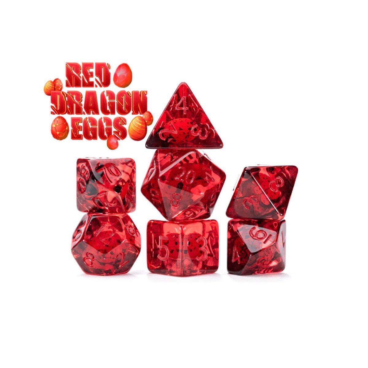Gate Keeper Games and Dice Inclusion Dice Red Dragon Eggs 7 die Sets Role Playing Games GKGID18D