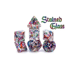 Gate Keeper Games and Dice Inclusion Dice Stained Glass 7 die Sets Role Playing Games GKGID777
