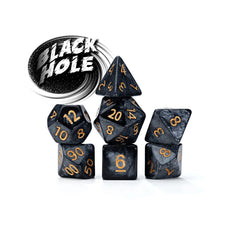 Gate Keeper Games and Dice Mercurial Dice Black Hole 7 die Sets Role Playing Games GKGMD8