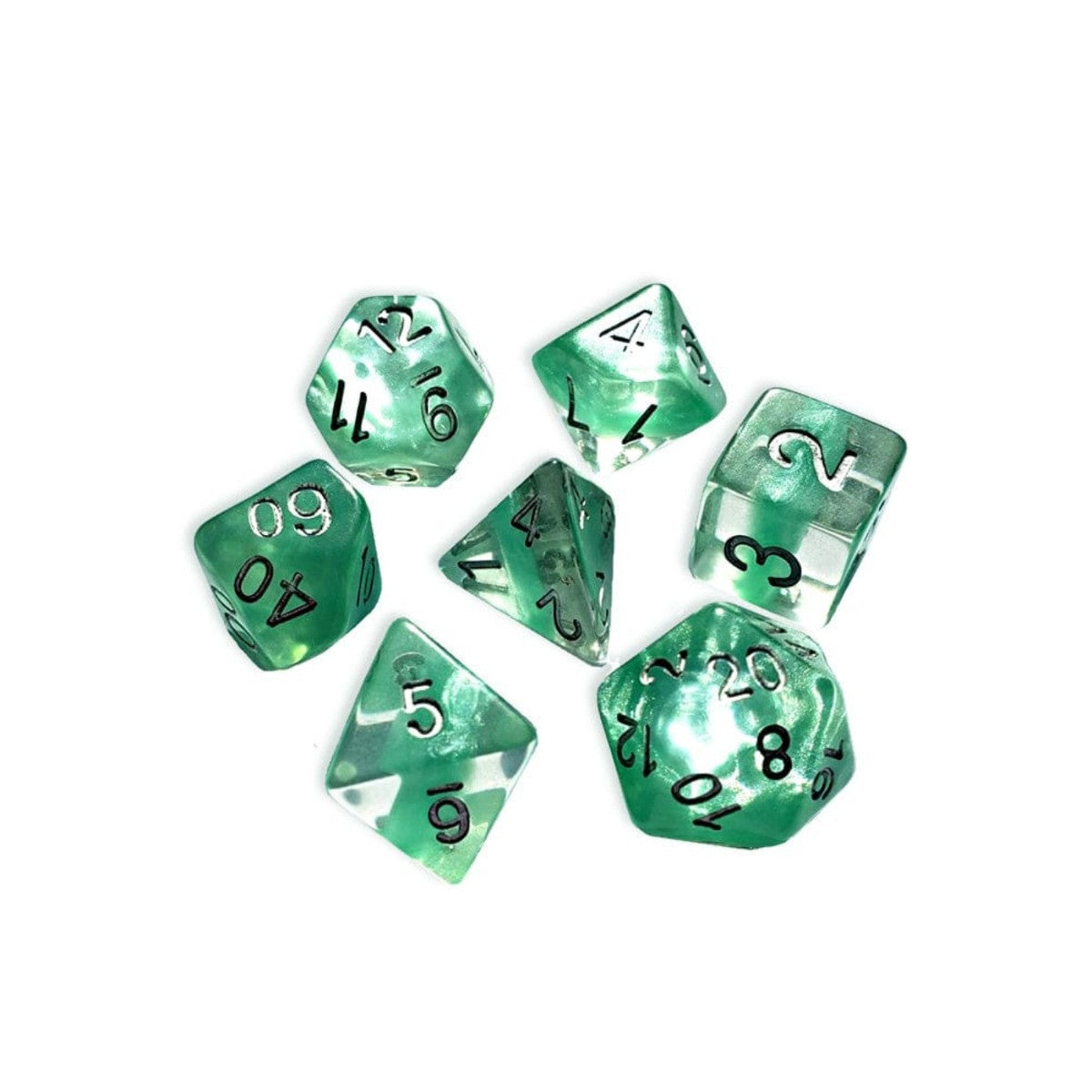 Gate Keeper Games and Dice Neutron Dice Mint Green 7 die Sets Role Playing Games GKGN0202