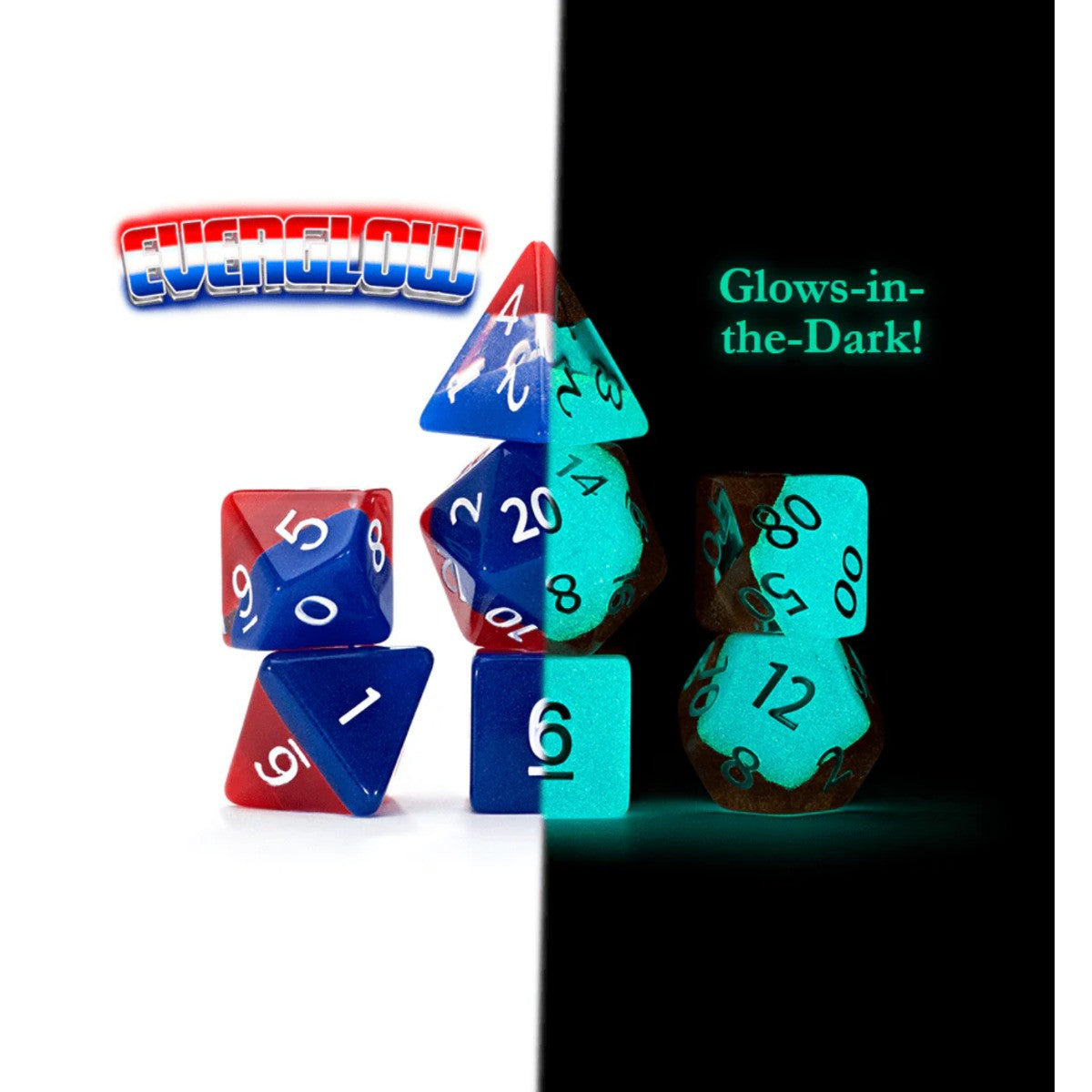 Gate Keeper Games and Dice Radiant Dice GID Everglow 7 die Sets Role Playing Games GKGR103