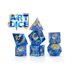 Gate Keeper Games and Dice Art Dice Starry Night Painted 7 Dies Sets Role Playing Games GKGARTVGSN