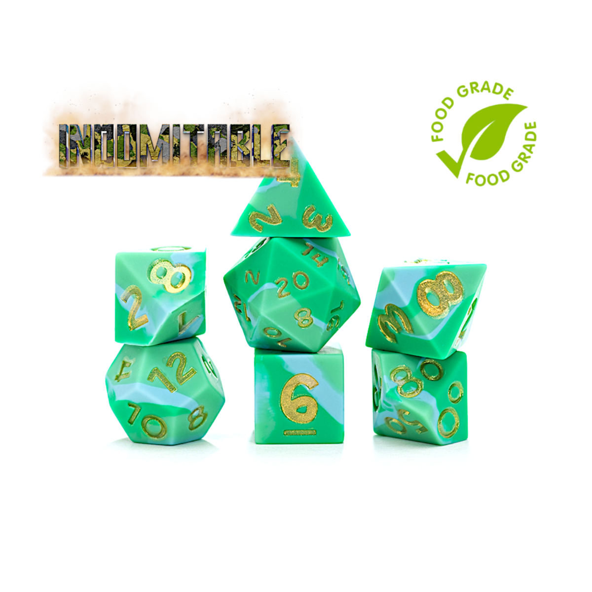 Gate Keeper Games and Dice Anti-Stress Dice Indominable Silicone 7 Dies Sets Role Playing Games GKGASD27