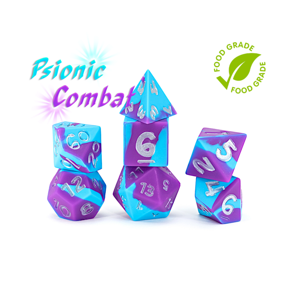 Gate Keeper Games and Dice Anti-Stress Dice Psionic Combat Silicone 7 Dies Sets Role Playing Games GKGASD35
