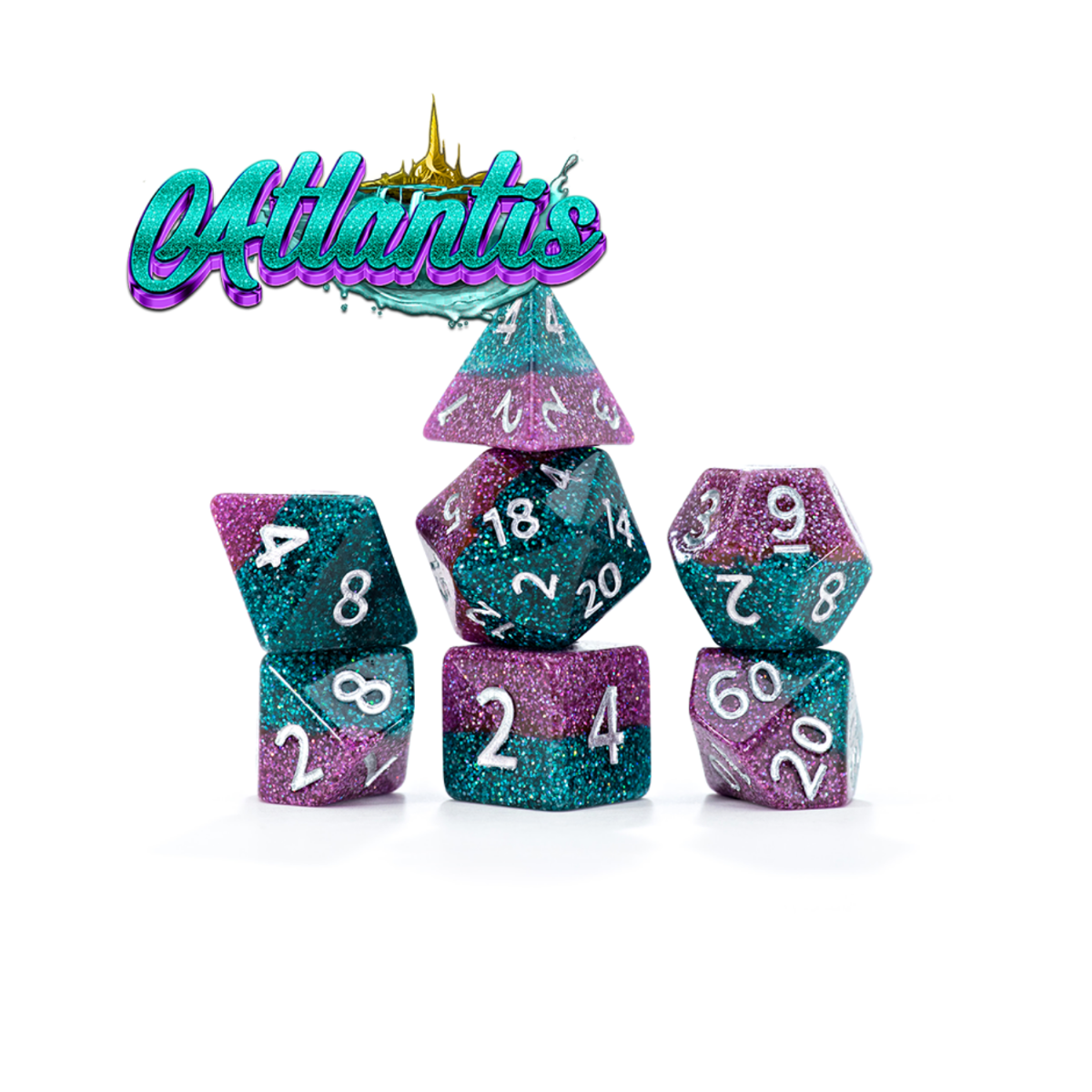Gate Keeper Games and Dice Glitter Bomb Atlantis 11 Dies Sets Role Playing Games GKGGB32-11d
