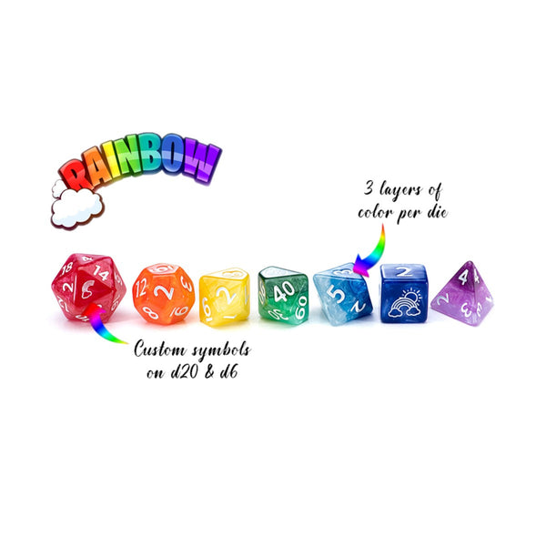 Gate Keeper Games and Dice Sui Generis Dice Rainbow 7 die Sets Role Playing Games GKGSG777
