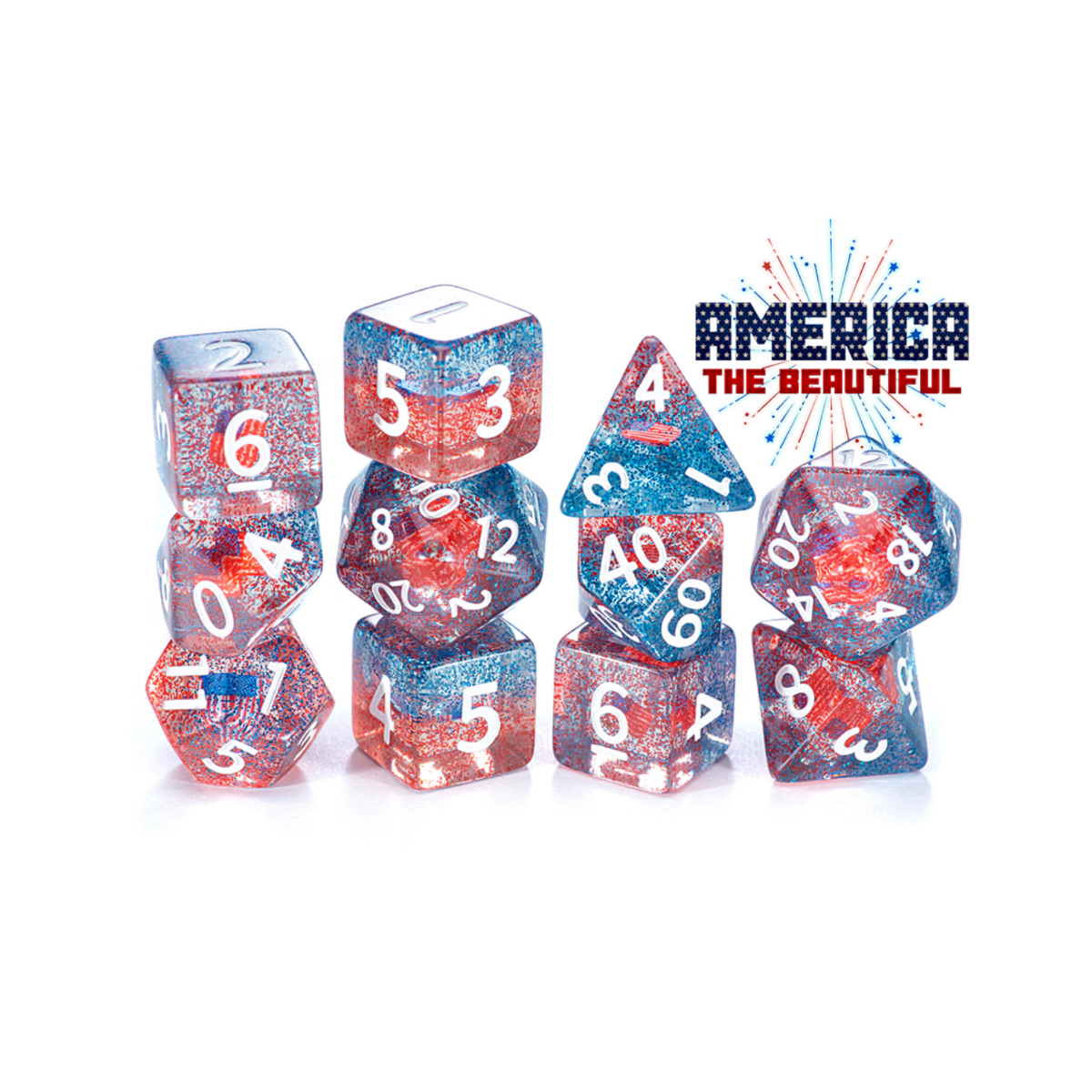 Gate Keeper Games and Dice Inclusion Dice America the Beautiful 10d10 Dies Sets Role Playing Games GKGID173-10d10