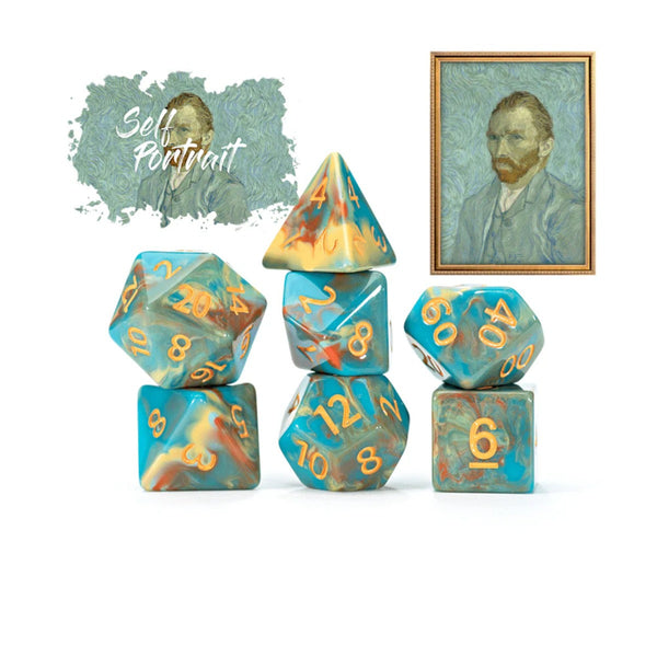 Gate Keeper Games and Dice Van Gogh Dice Self Portrait 7 die Sets Role Playing Games GKGVG2246