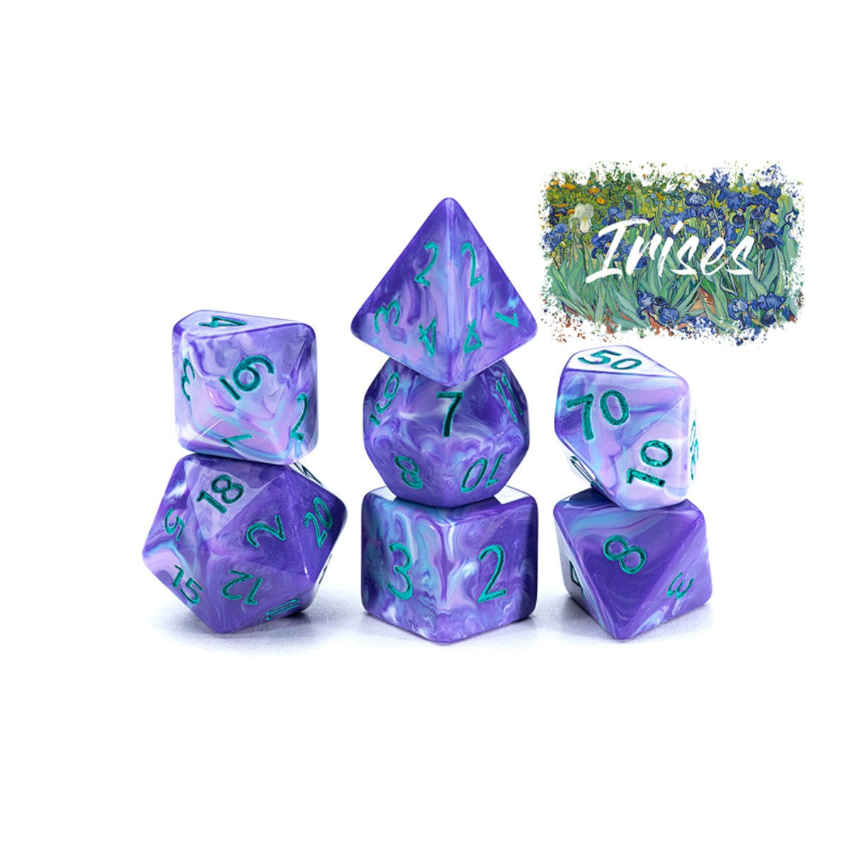 Gate Keeper Games and Dice Van Gogh Dice Irises 7 die Sets Role Playing Games GKGVG5257