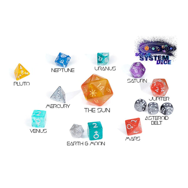 Gate Keeper Games and Dice Solar System Dice 14-die set Role Playing Games GKGSSD