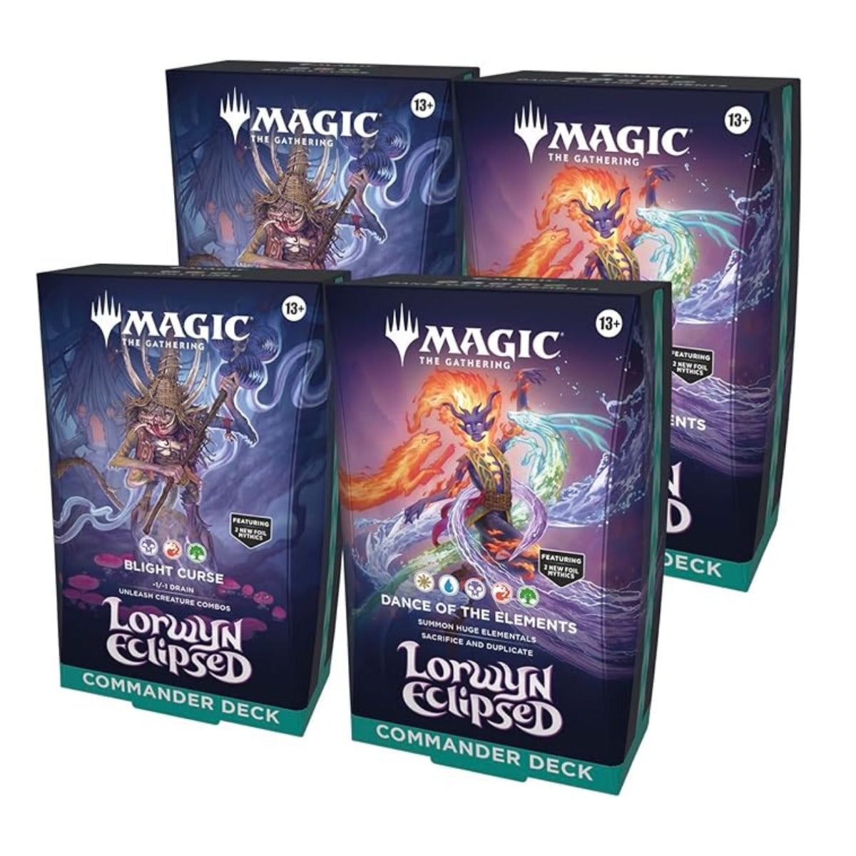 Magic the Gathering CCG Lorwyn Eclipsed Commander Deck Carton (4)