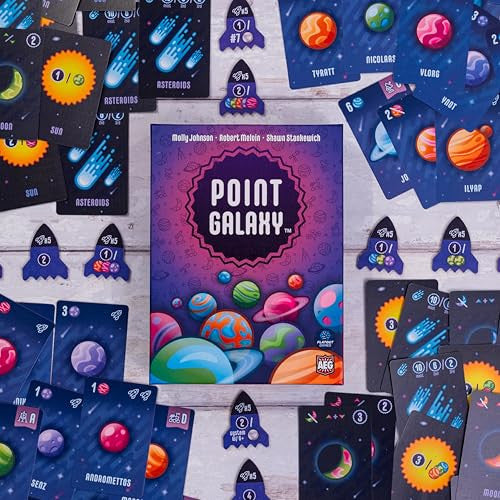 AEG & Flatout Games Point Galaxy Board Game Follow-Up to the Award-Winning Family Card Game Point Salad | Puzzly Space Exploration to Ages 10+ for 1-5 Players