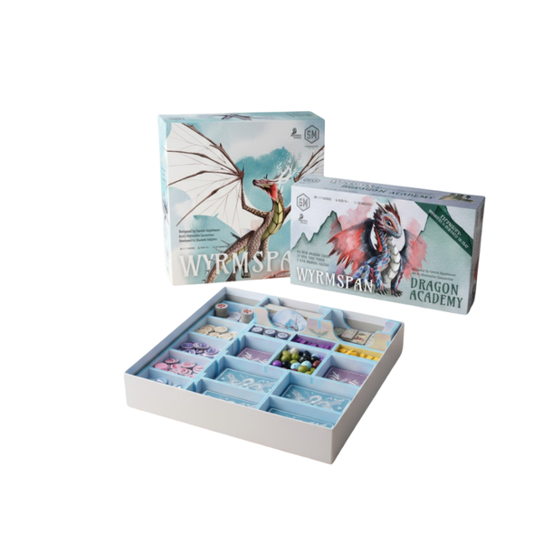 Stonemaier Wyrmspan Board Game with Dragon Academy Expansion and Folded Space Insert Kit for Efficient Setup and Enhanced Game Experience