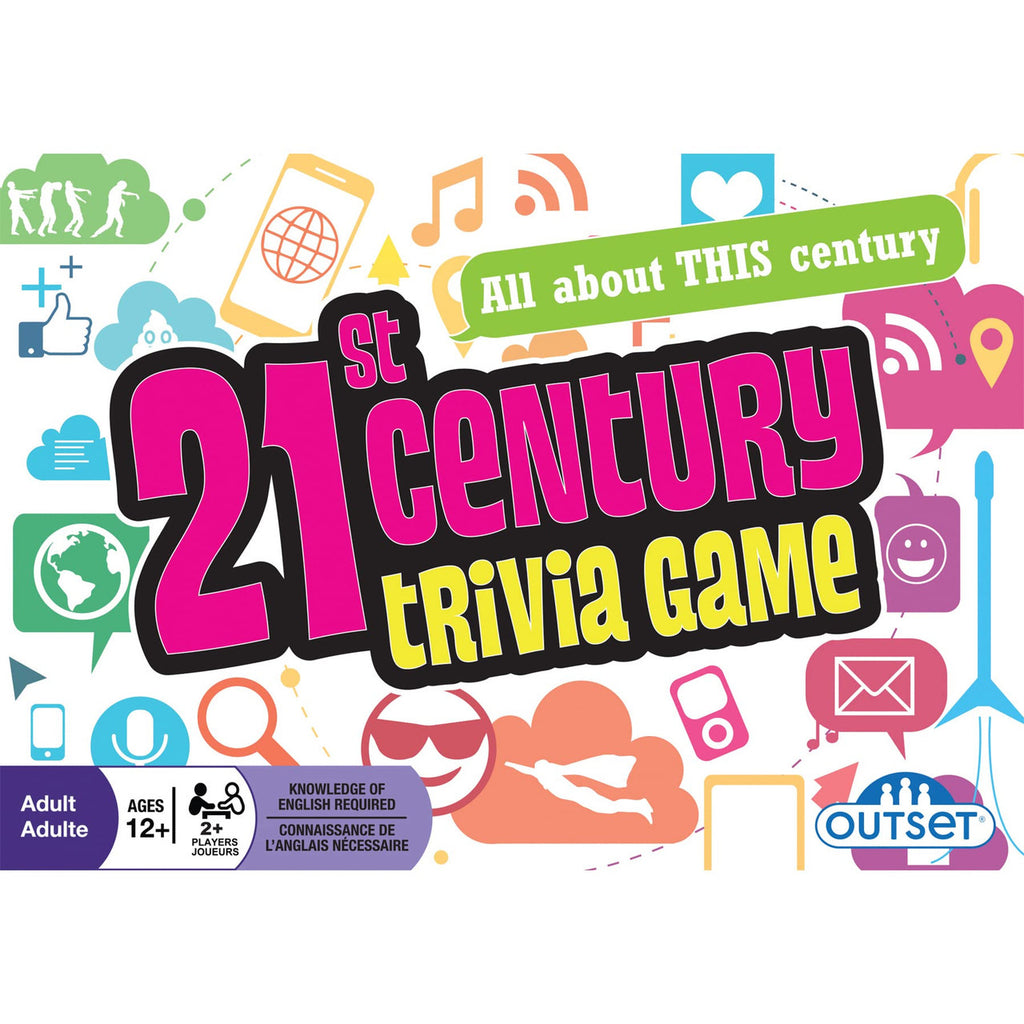 Outset Media 21st Century Trivia Game Party Game Family Game Travel Game Fun and Easy to Play 1200 Trivia Questions For 2 or More Players Ages 12+ OMG-13349
