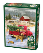 Outset Media Cobble Hill 1000 Piece Puzzle Christmas on The Farm Sample Poster Included OMG-40215