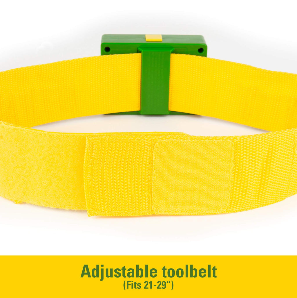 Tomy John Deere Deluxe Talking Toolbelt 7-Piece Kids Tool Set Interactive Construction Toys Interactive Toddler Tools Playset Green 7 Count Preschool Toys Ages 2 Years And Up TM-35070V4