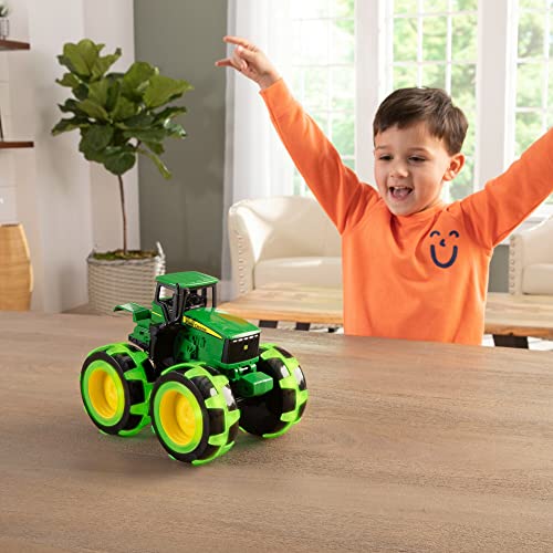 Tomy Monster Treads Lightning Wheels John Deere Tractor Motion Activated Light Up Monster Truck Toy John Deere Tractor Toys With Monster Truck Tires Ages 3 Years And Up TM-46434C