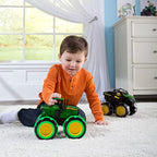 Tomy Monster Treads Lightning Wheels John Deere Tractor Motion Activated Light Up Monster Truck Toy John Deere Tractor Toys With Monster Truck Tires Ages 3 Years And Up TM-46434C