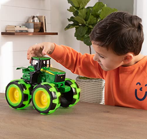 Tomy Monster Treads Lightning Wheels John Deere Tractor Motion Activated Light Up Monster Truck Toy John Deere Tractor Toys With Monster Truck Tires Ages 3 Years And Up TM-46434C