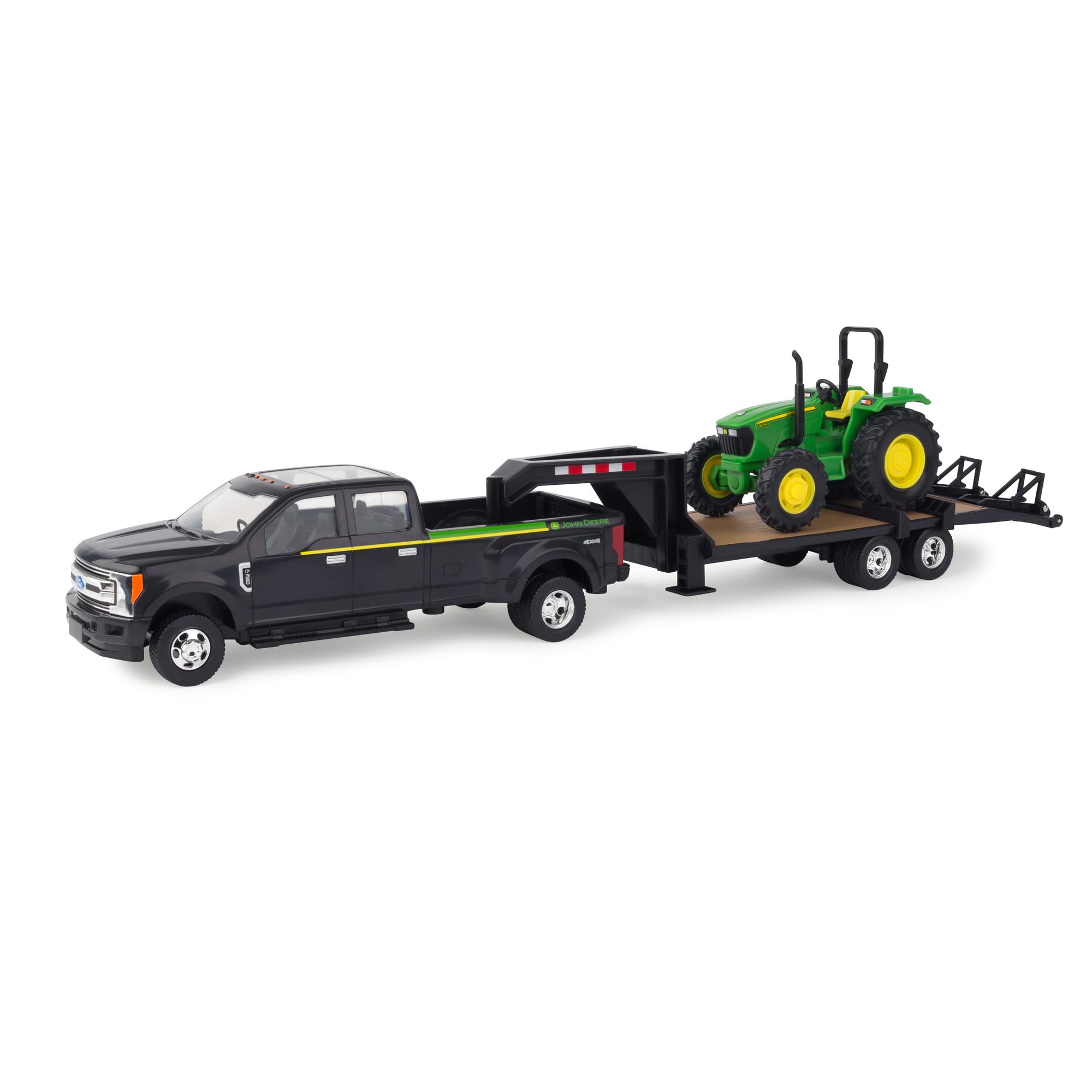 Tomy Ertl Ford F350 Pickup And Tractor Toy Set 1:32 Scale Includes John Deere Tractor Toy, Ford F350 Pickup Truck Toy And Gooseneck Ages 3 Years And Up TM-46630CM