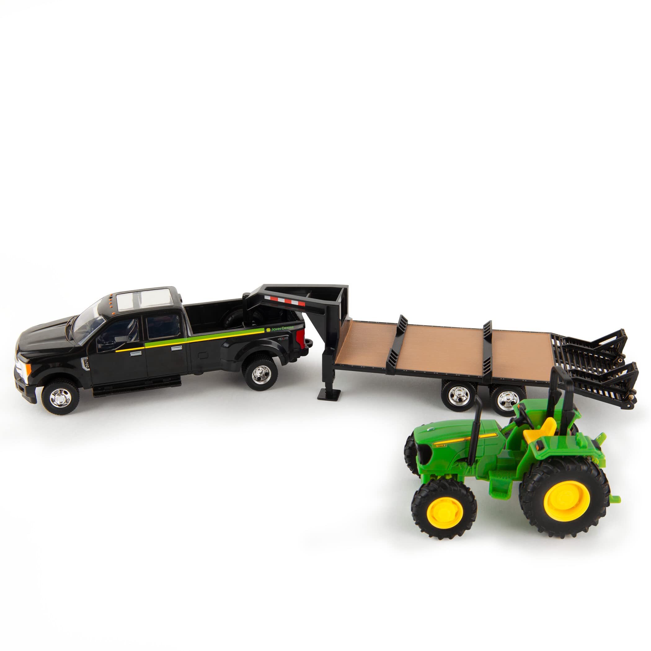 Tomy Ertl Ford F350 Pickup And Tractor Toy Set 1:32 Scale Includes John Deere Tractor Toy, Ford F350 Pickup Truck Toy And Gooseneck Ages 3 Years And Up TM-46630CM