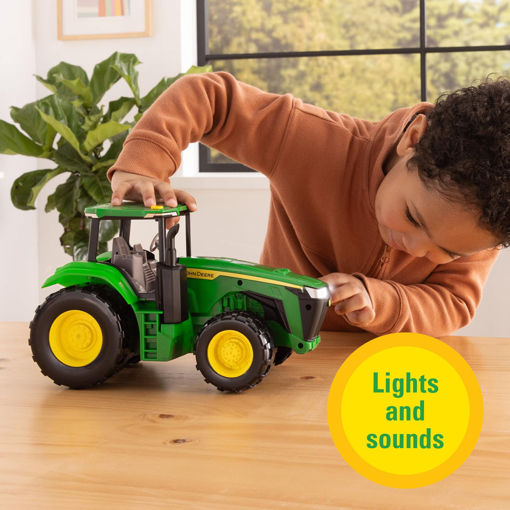 Tomy John Deere Lights & Sounds Tractor Toy Kids Tractor With Free Rolling Wheels And Realistic Electronic Lights And Engine Sounds Kids And Stocking Stuffers Ages 3 Years And Up TM-47674