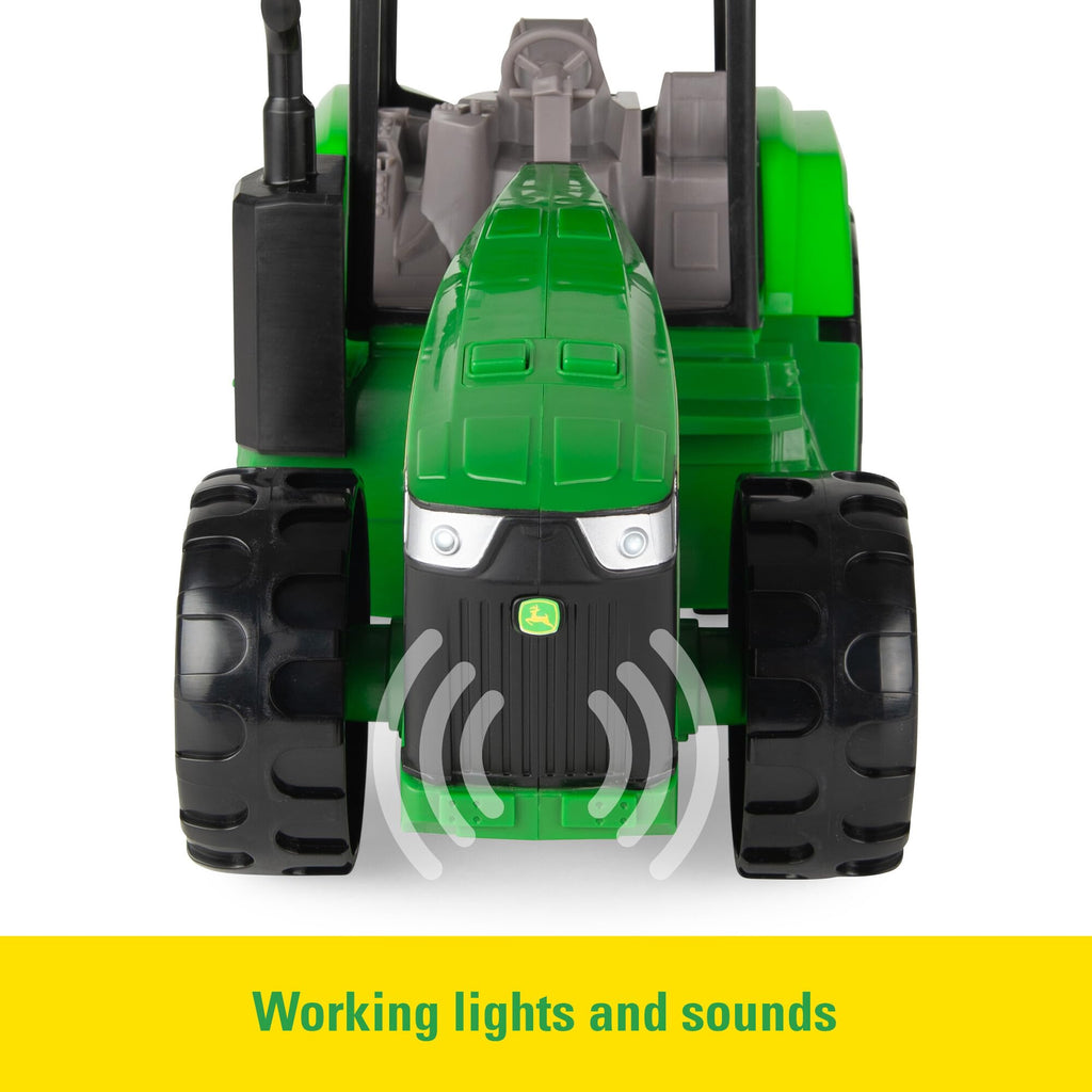 Tomy John Deere Lights & Sounds Tractor Toy Kids Tractor With Free Rolling Wheels And Realistic Electronic Lights And Engine Sounds Kids And Stocking Stuffers Ages 3 Years And Up TM-47674