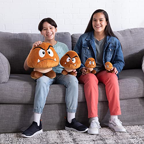 Tomy Club Mocchi Mocchi Nintendo Super Mario Plush, Collectible Squishy Goomba Plushies 15 Inch, Brown TM-T12990N