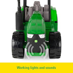Tomy John Deere Lights & Sounds Tractor Toy Kids Tractor With Free Rolling Wheels And Realistic Electronic Lights And Engine Sounds Kids And Stocking Stuffers Ages 3 Years And Up TM-47674
