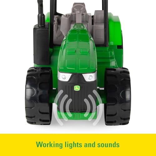 Tomy John Deere Lights & Sounds Tractor Toy Kids Tractor With Free Rolling Wheels And Realistic Electronic Lights And Engine Sounds Kids And Stocking Stuffers Ages 3 Years And Up TM-47674