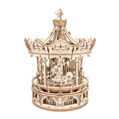 Robotime Rolife DIY Wood Crafts Romantic Carousel 3D Model Kit Wooden Puzzle RT-AMK62