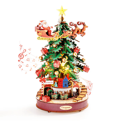 Robotime Rolife DIY Wood Crafts Christmas Melody Tree 3D Model Kit Wooden Puzzle RT-AMS01