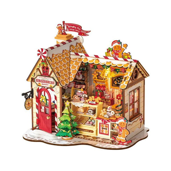 Robotime Rolife DIY Wood Crafts Gingerbread House 3D Model Kit Wooden Puzzle RT-DG176