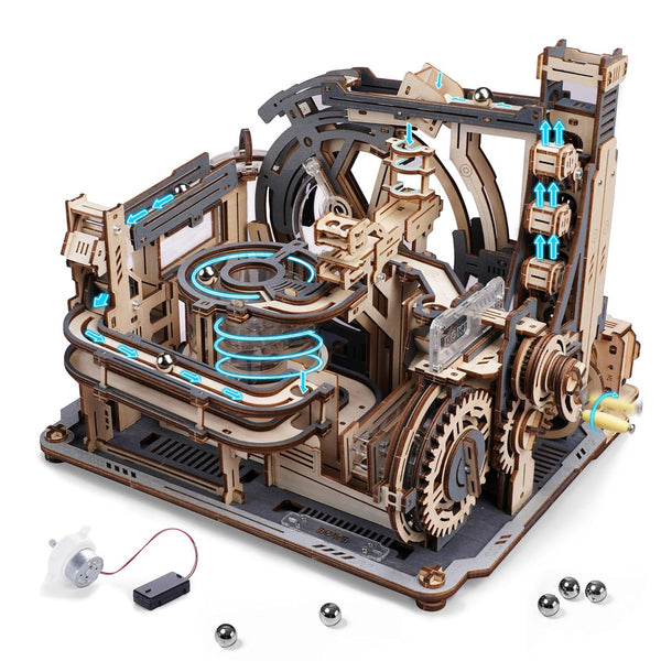Robotime Rolife DIY Wood Crafts Marble Spaceport 3D Model Kit Wooden Puzzle RT-LGC01