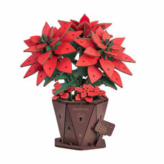 Robotime Rolife DIY Wood Crafts Poinsettia 3D Model Kit Wooden Puzzle RT-TF001