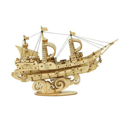 Robotime Rolife DIY Wood Crafts Sailing Ship 3D Model Kit Wooden Puzzle RT-TG305