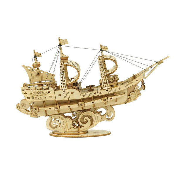 Robotime Rolife DIY Wood Crafts Sailing Ship 3D Model Kit Wooden Puzzle RT-TG305