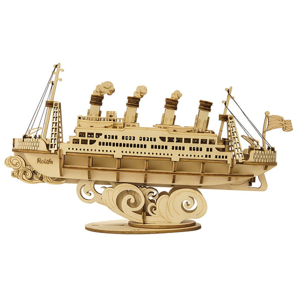 Robotime Rolife DIY Wood Crafts Cruise Ship 3D Model Kit Wooden Puzzle RT-TG306