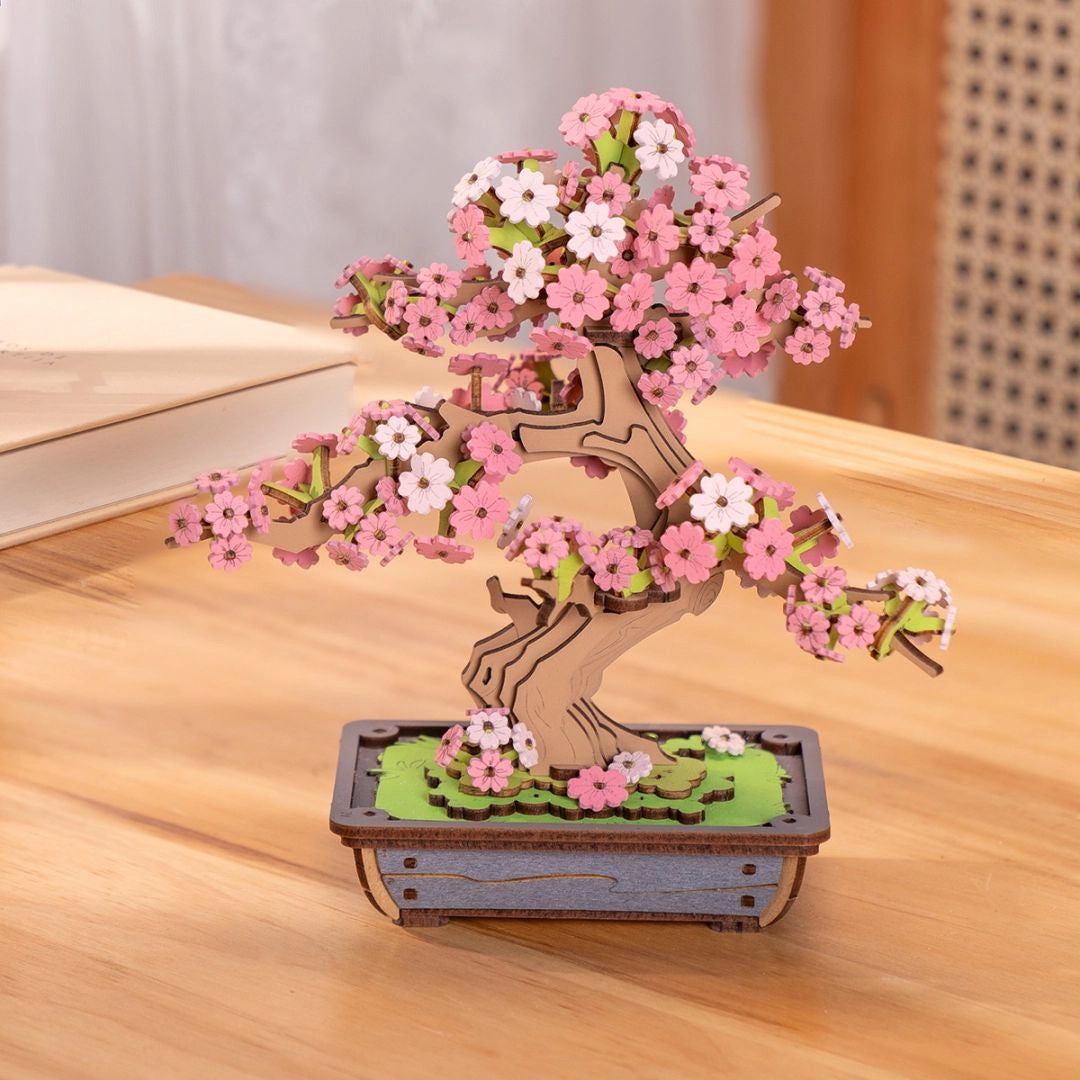 Robotime Rolife DIY Wood Crafts Sakura Bonsai 3D Model Kit Wooden Puzzle RT-TG415