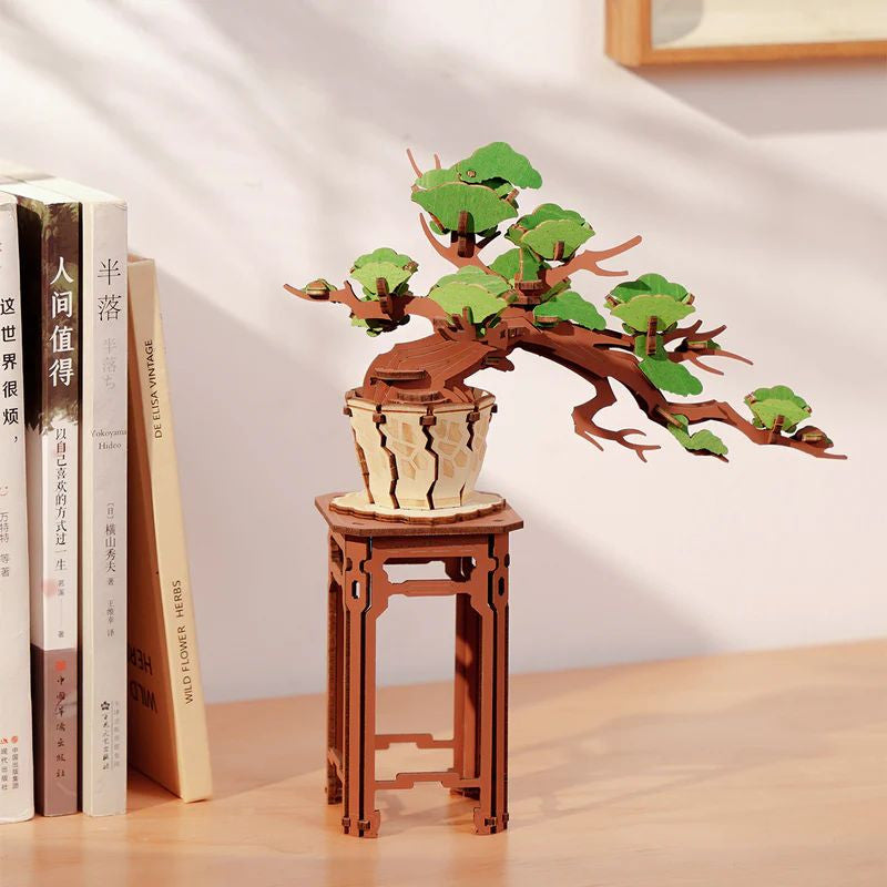 Robotime Rolife DIY Wood Crafts Evergreen Pine Bonsai 3D Model Kit Wooden Puzzle RT-TG510