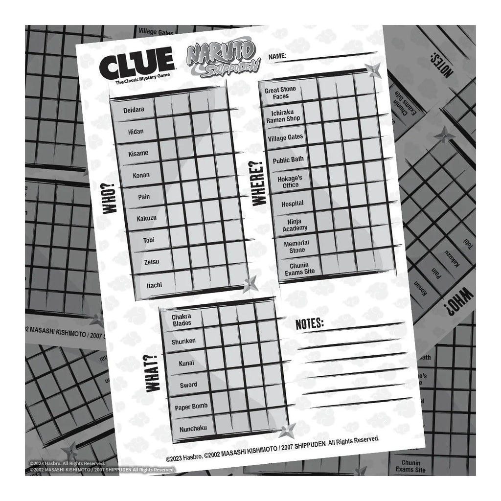 The OP USAopoly Clue Naruto Edition Board Game Officially Licensed Anime Mystery Game USA-CL086-711