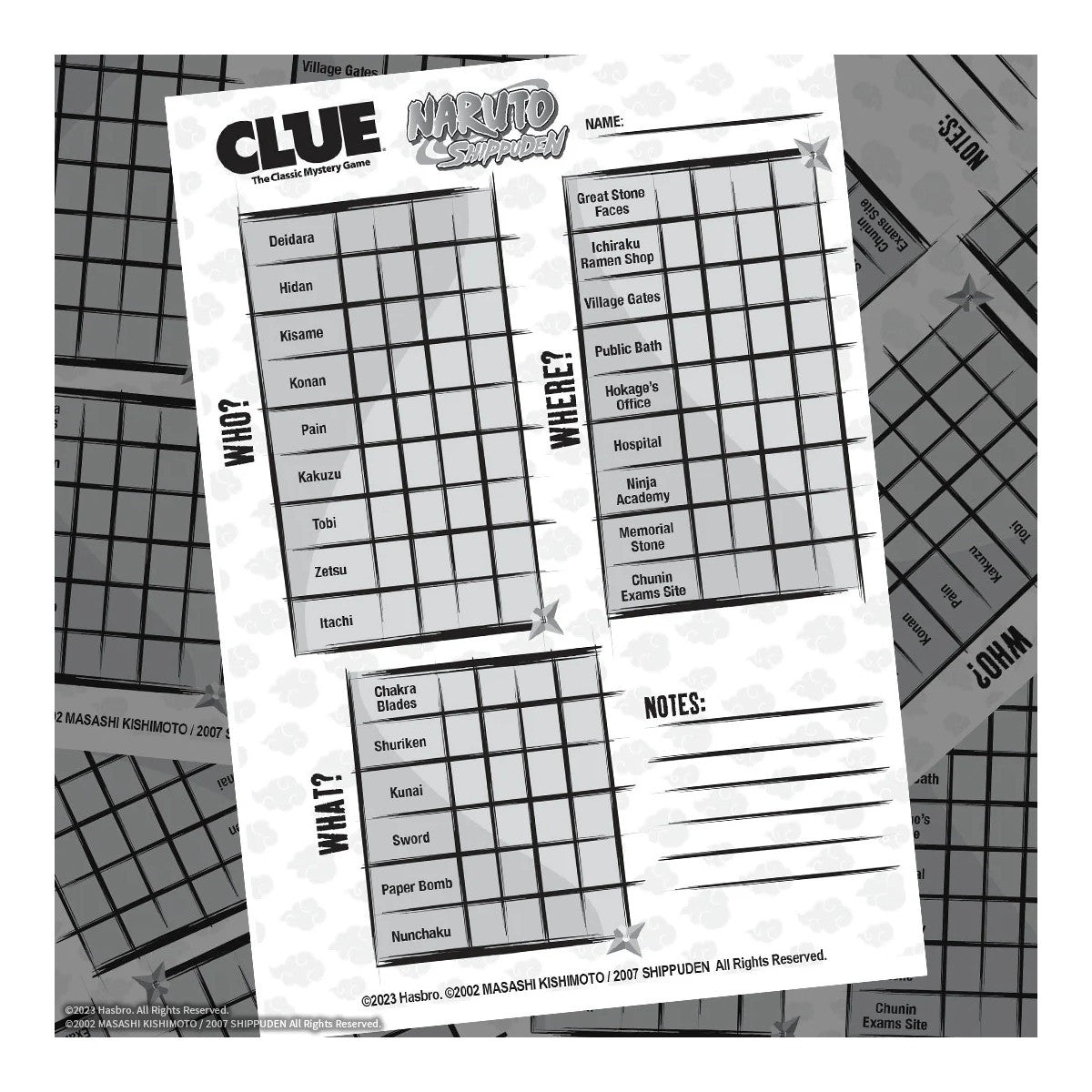 The OP USAopoly Clue Naruto Edition Board Game Officially Licensed Anime Mystery Game USA-CL086-711