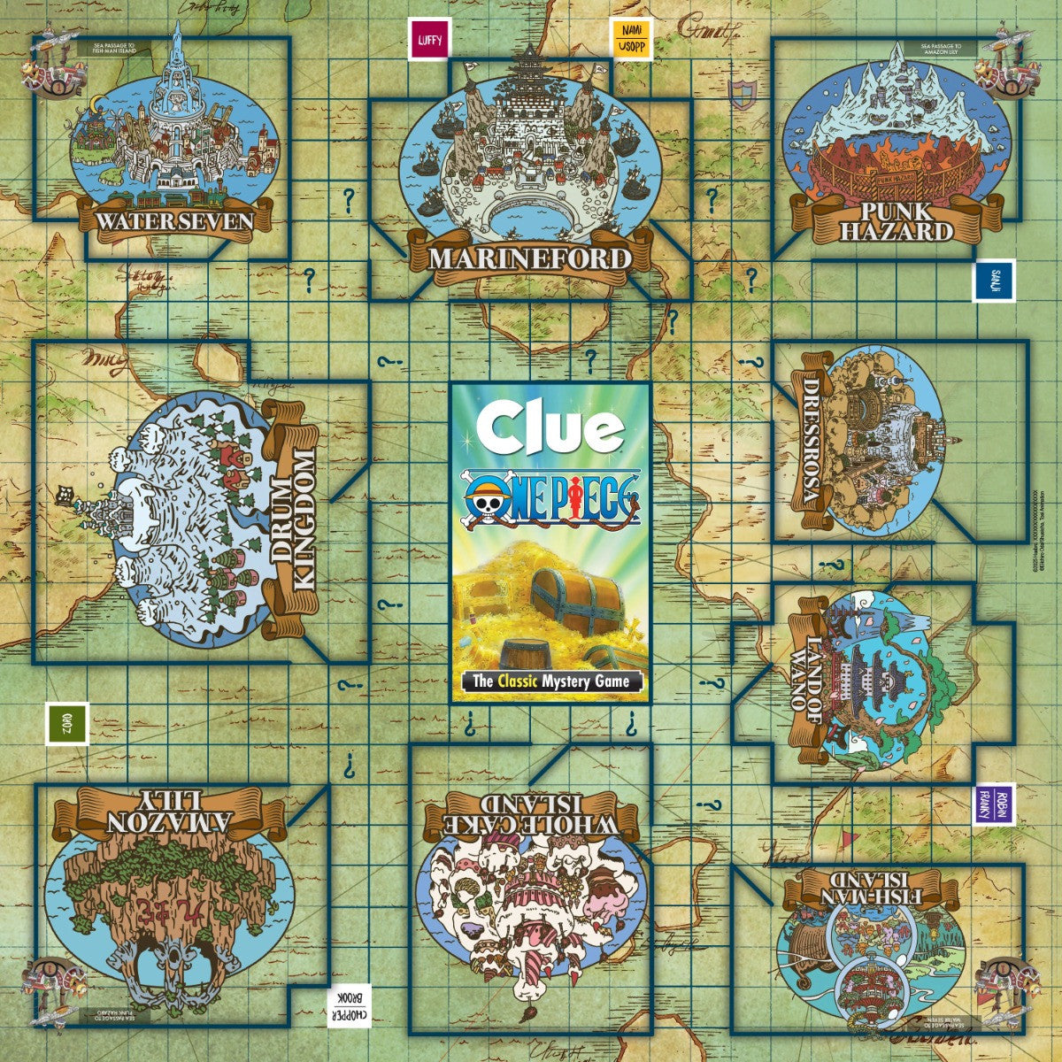 The OP USAopoly Clue One Piece Edition Board Game Officially Licensed Anime Mystery Game USA-CL113-879