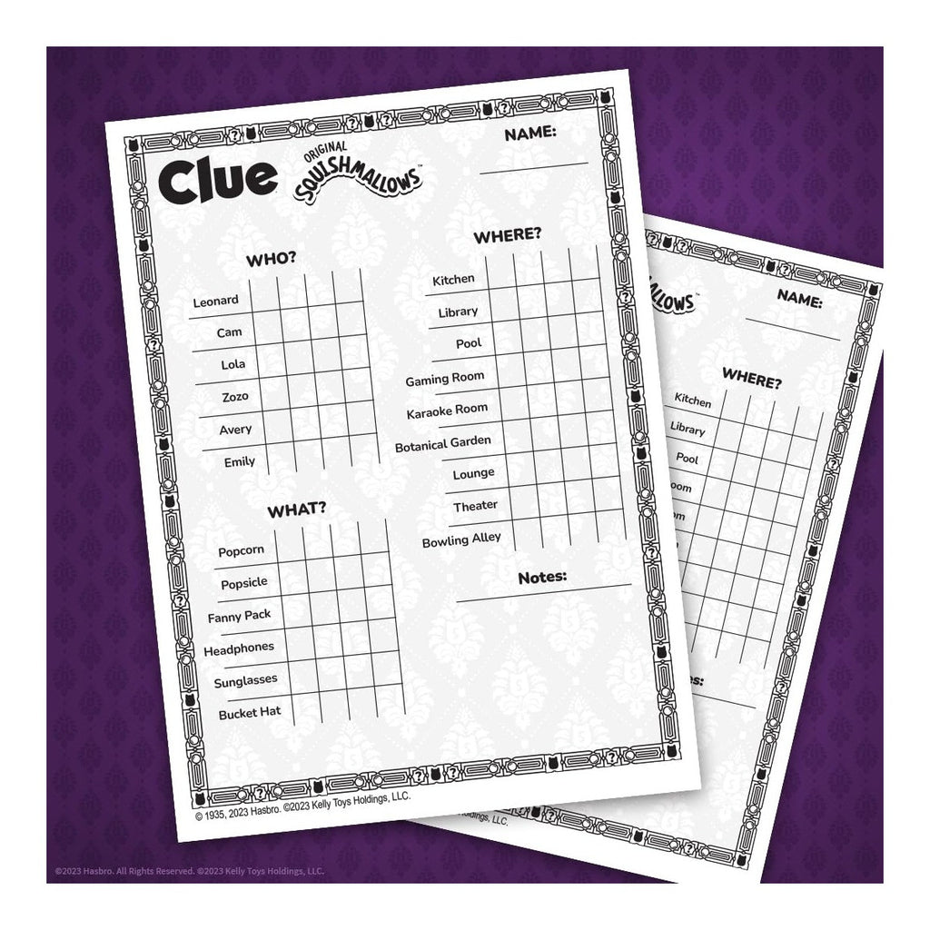 The OP USAopoly Clue Squishmallows Edition Board Game Official Collectible Mystery Game USA-CL156-800