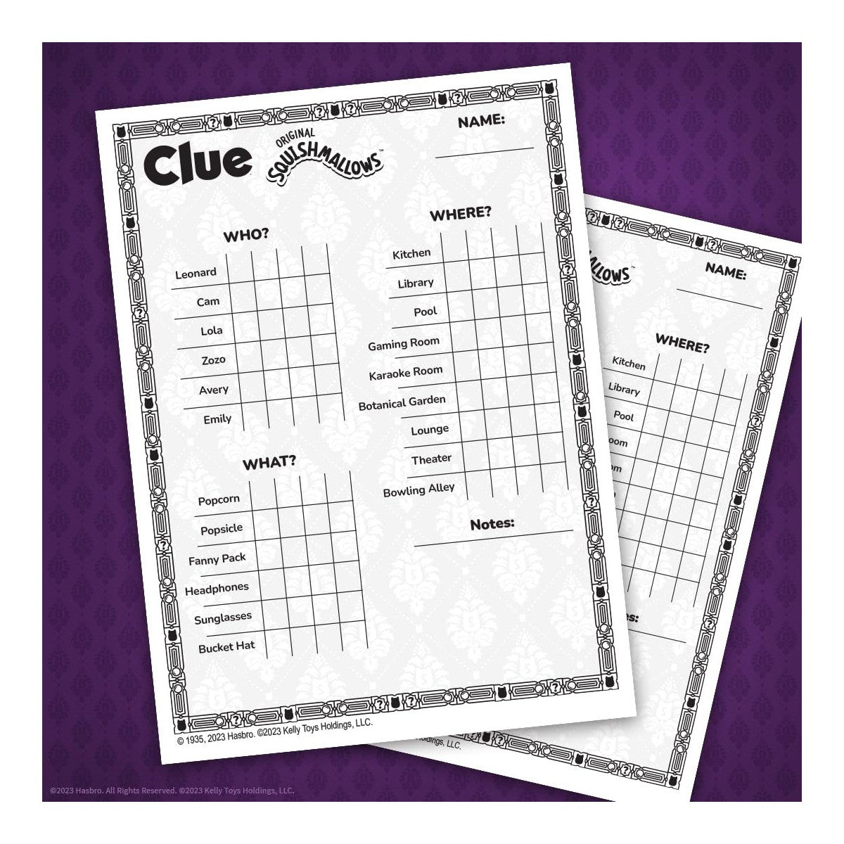 The OP USAopoly Clue Squishmallows Edition Board Game Official Collectible Mystery Game USA-CL156-800