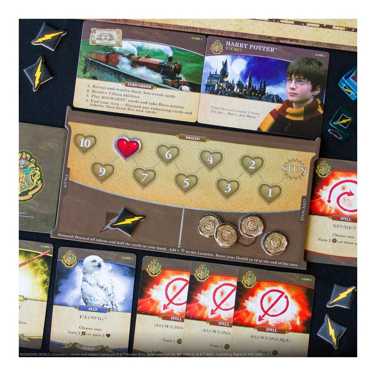 The OP Usaopoly Harry Potter Hogwarts Battle Board Game Bundle with Monster Box Expansion USA-DB010-400K1