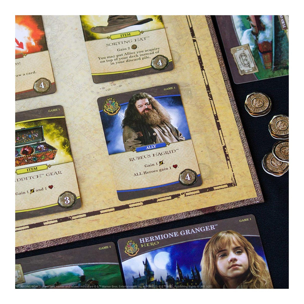 The OP Usaopoly Harry Potter Hogwarts Battle Board Game Bundle with Monster & Charms Expansions USA-DB010-400K3