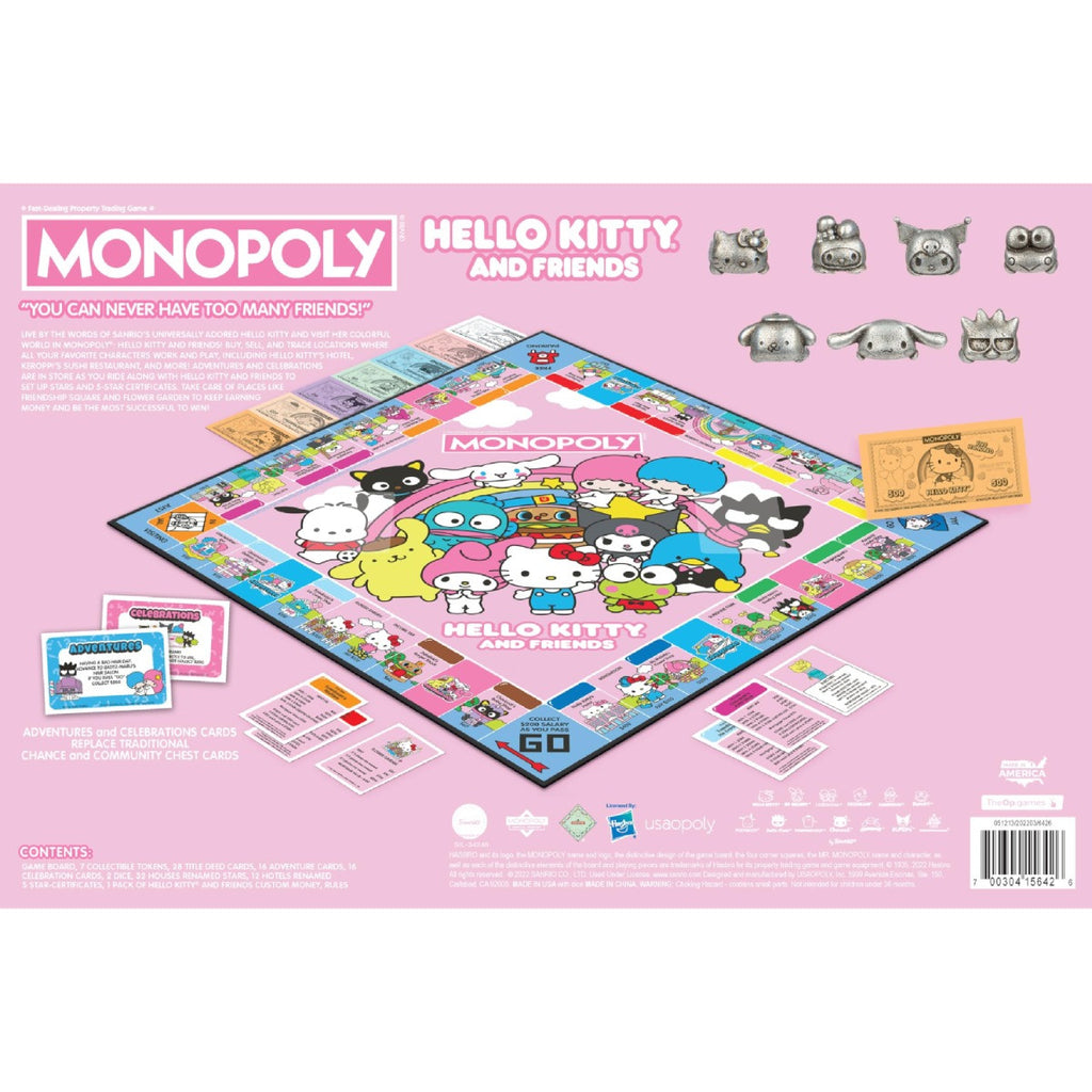 The OP Usaopoly Monopoly Hello Kitty & Friends Board Game Official Licensed Classic Edition USA-MN075-296
